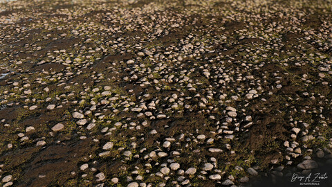 PBR Ground Mud Stones Grass 4K Material