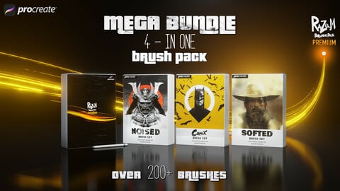 RAZUM_INC MEGA BUNDLE PREMIUM FOR PROCREATE 5 (4 in 1)