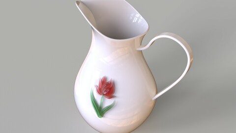 glass and ceramic pitcher