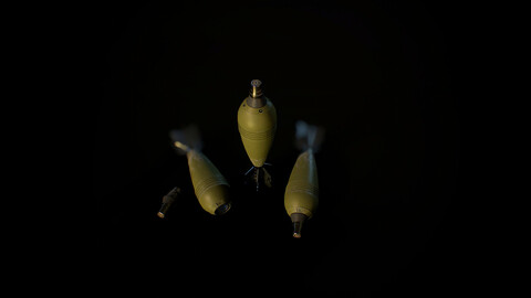 Mortar missile Low-poly 3D model