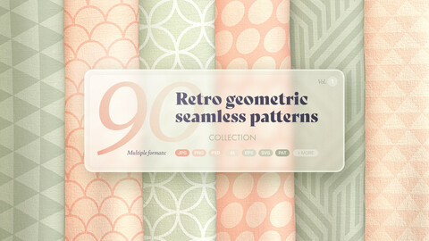 Retro geometric seamless patterns collection