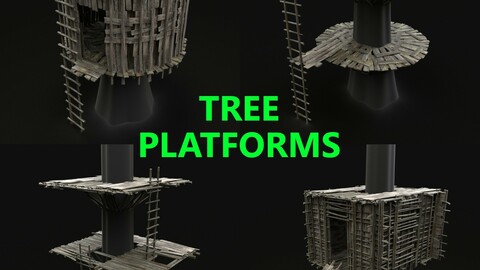 TREE PLATFORM WOODEN HOUSE HUT BRIDGE COLLECTION PACK PACKAGE