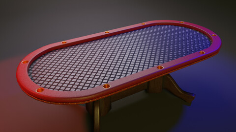 Poker Table Low-poly 3D model