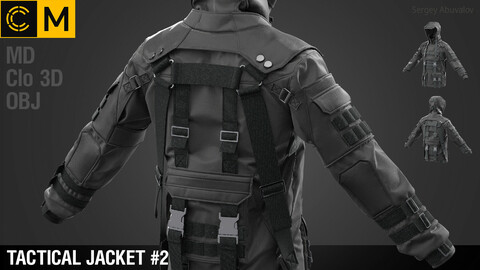 Sci-fi male outfit #1 / Cyberpunk / Future / Fantastic / Urban / Tactical /  Jacket / Shirt / Pants / Set / Marvelous Designer