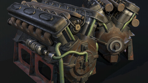 engine for tank, T-34, motor, military, panzer, mechanical, vehicle, weapons, tank