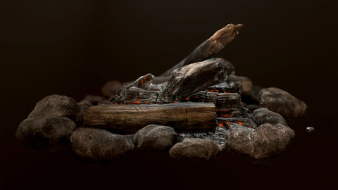 The Bonfire Low-poly 3D model