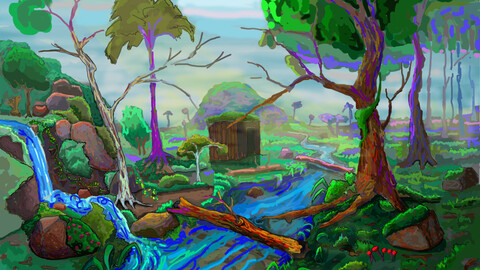 Digital Painting / Digital Art ( Forest landscape )