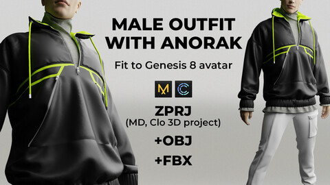 Male outfit with anorak