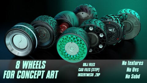 8 Wheels for concepr art