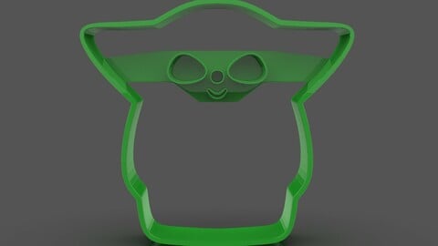 Stylized Baby Yoda Cookie Cutter 3D print