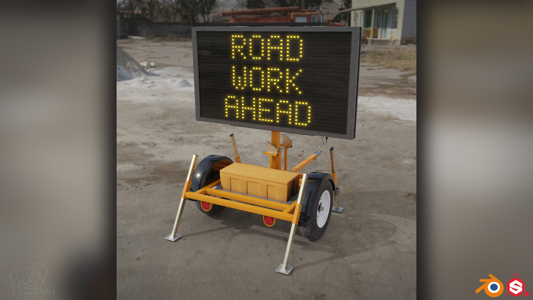ArtStation Traffic Message Signboard Resources