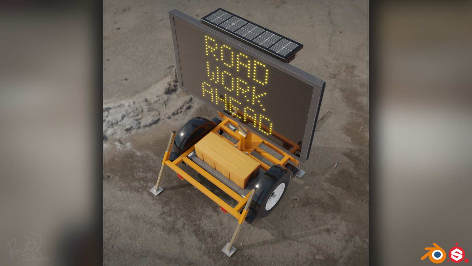 ArtStation Traffic Message Signboard Resources