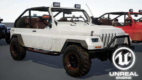 UE4 Rigged Vehicle Setup Driveable Animated SUV car