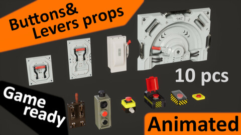 Buttons and levers pack (10 pcs, animated)