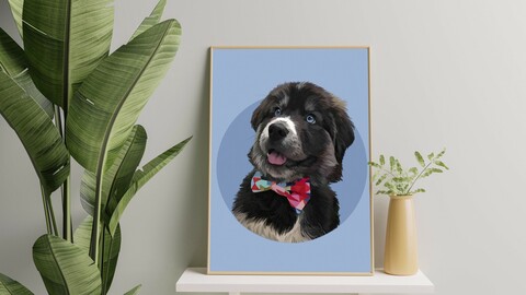 Printable digital pet portrait