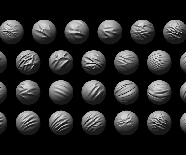 ArtStation - 29 HQ Brushes - Fabric Compression Wrinkles Folds | Brushes