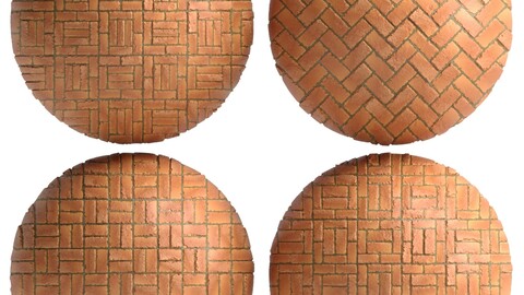 Materials 8- Brick Tiles PBR in 4 Patterns