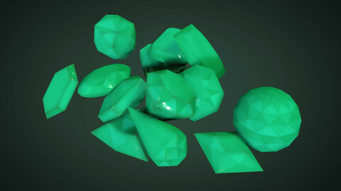 Gemstone crystals set