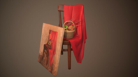 Art Composition Painting Chair Fabric