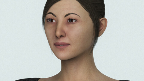 Realistic Beautiful Asian Girl Character 3D Model