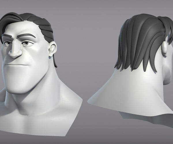 ArtStation - Cartoon male character Curtis base mesh (Head) | Resources