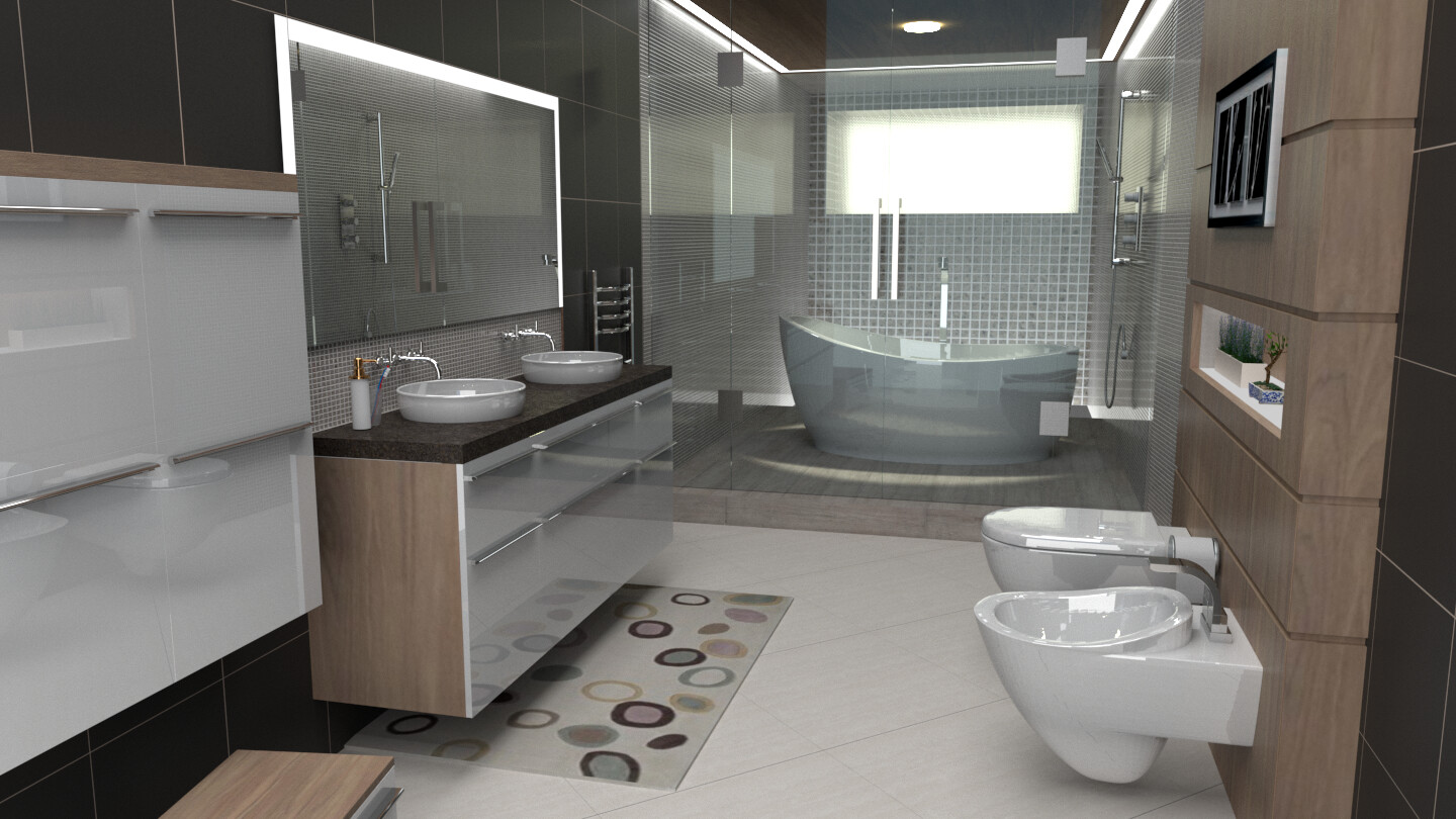 ArtStation 3d bathroom model SKETCHUP + VRAY Resources