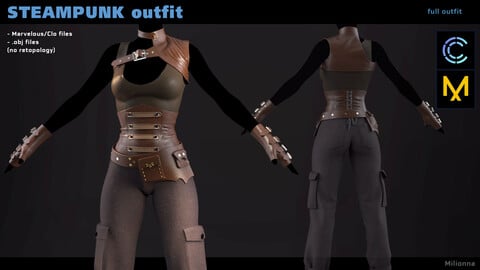 Steampunk outfit - Marvelous/Clo 3D projects (.obj)