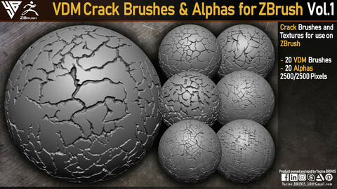 Crack VDM Brushes & Alphas for ZBrush Vol 01