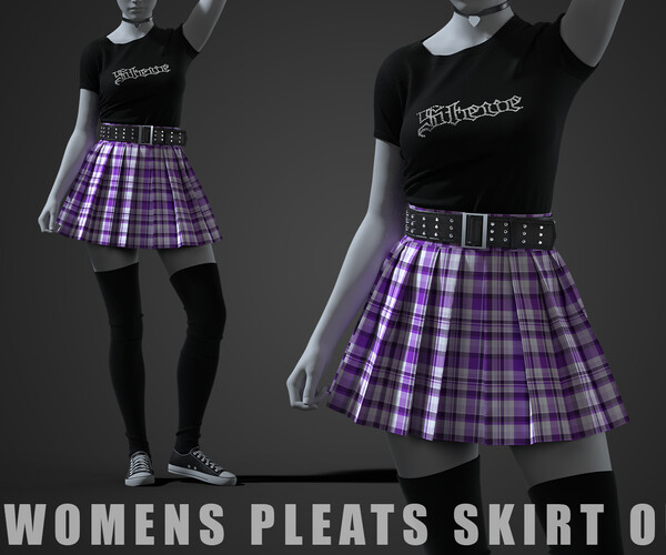 ArtStation - Womens - Pleats Skirt Outfit | Game Assets