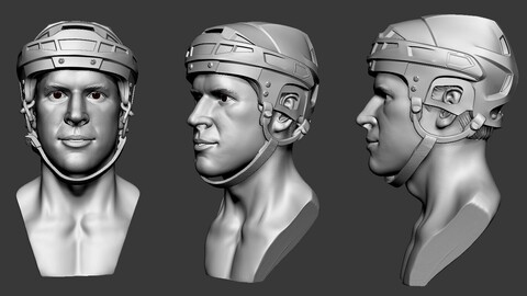 Head Bust Hockey Player