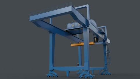 PBR Rail Mounted Gantry Crane RMG V1 - Blue Light