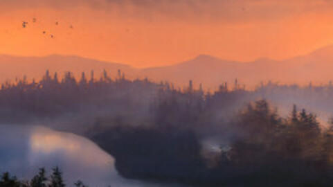 Beautiful fantastic landscape in the style of classic art