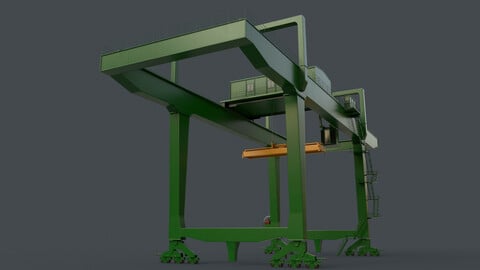 PBR Rail Mounted Gantry Crane RMG V1 - Green