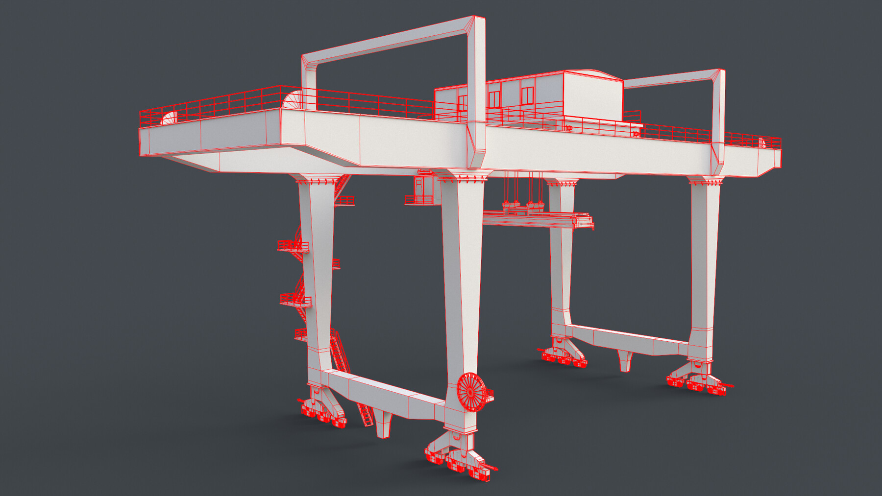 ArtStation PBR Rail Mounted Gantry Crane RMG V1 White Game