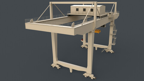 PBR Rail Mounted Gantry Crane RMG V2 - White