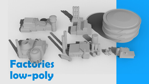 Factories low-poly 7 pack