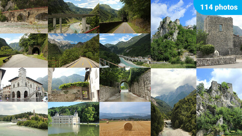 Alps, Austria, Slovenia Trip - matte painting, photo-bashing, reference. Mountains, hills, landscape, old towns, rivers, lakes etc...