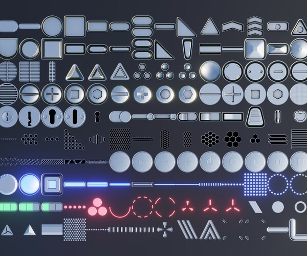 ArtStation - [200] Hard Surface Detailing Decal Pack (Decal Machine 2.1 ...