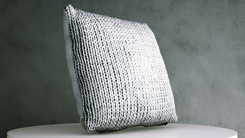 Cushion Grey Wool / Woven / Knit [3d Scan Model: Cushions / Homewares / Soft Furnishings]