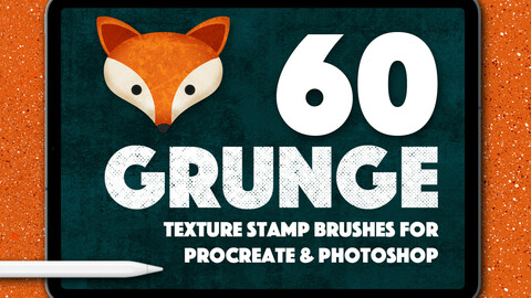 60 Grunge Tetxure Stamps for Photoshop and Procreate