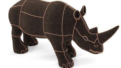 Pearl Rhino decoration statue