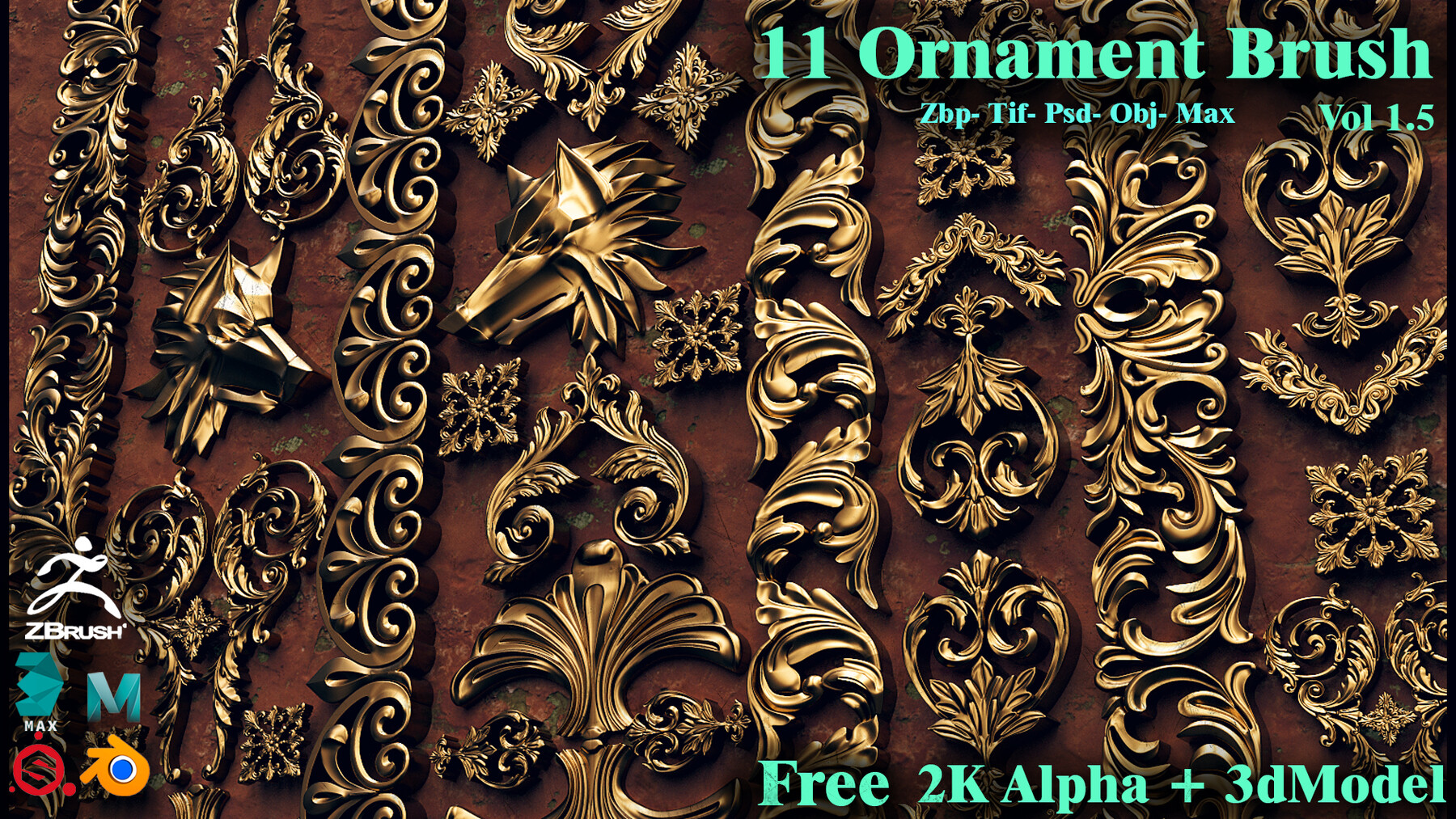 free zbrush ornament alphas