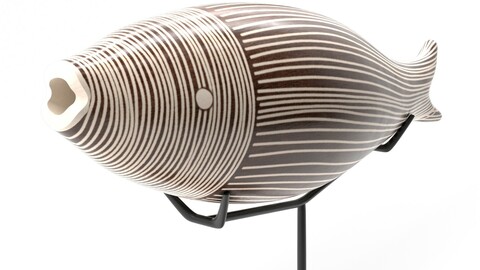 Fish wooden painted decoration for interiors