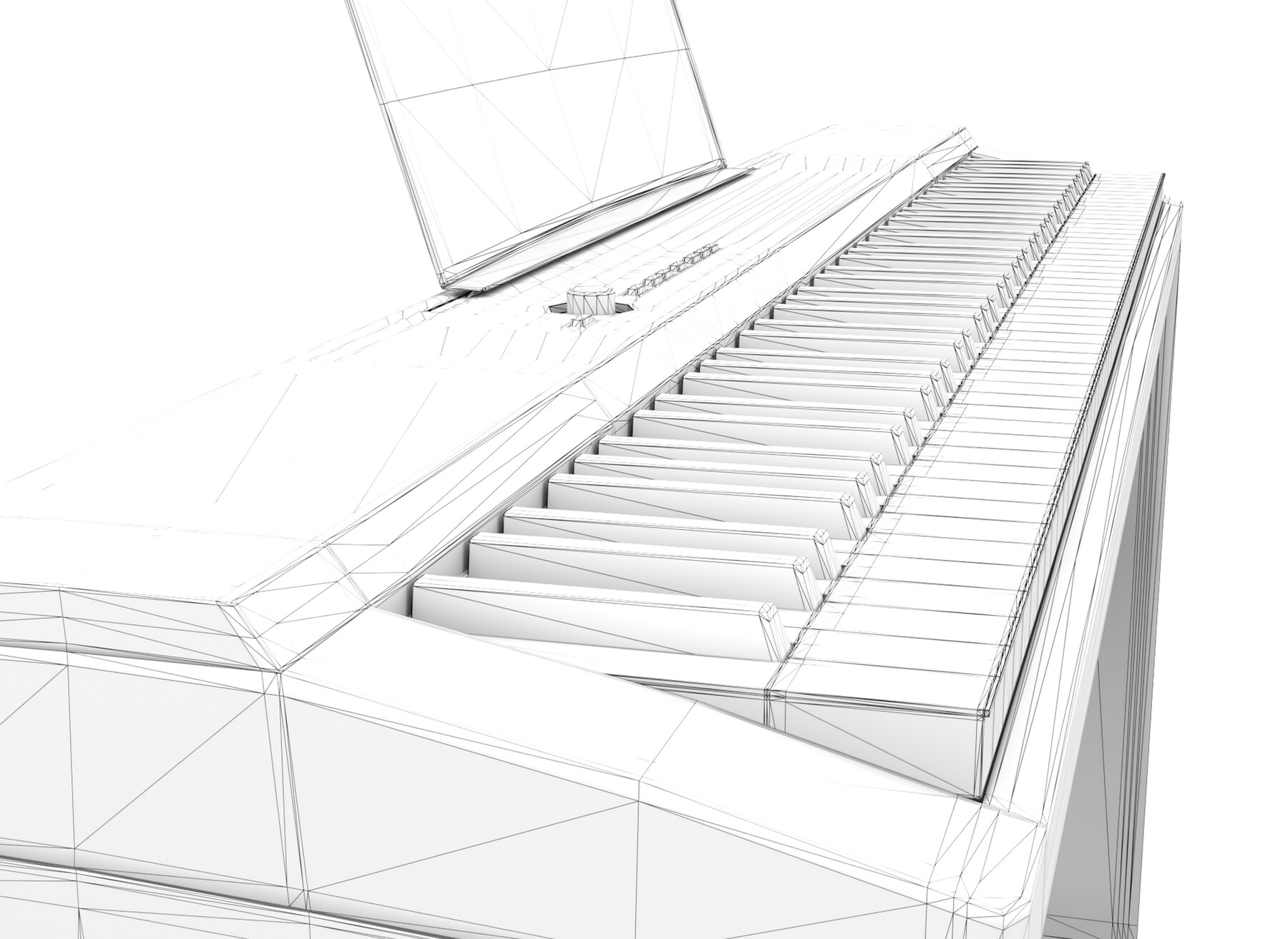ArtStation Digital black piano keyboard with piano bench Resources