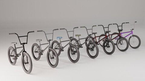 Bmx bicycle Low-poly 3D model