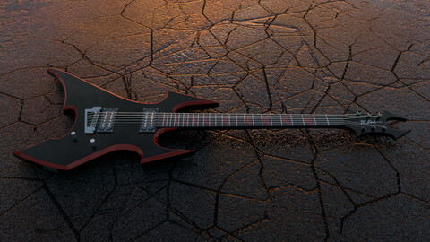 Guitar B.C.RICH NT BEAST. Highpoly 3D model.