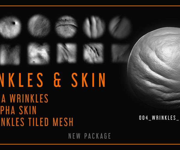 ArtStation - Wrinkles and Alpha Skin Textures | Brushes