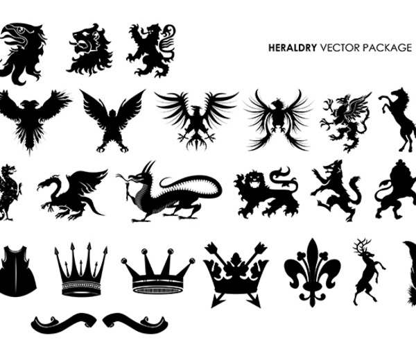 ArtStation - Heraldry Vector Package Vintage Vector, Medieval Heraldry ...