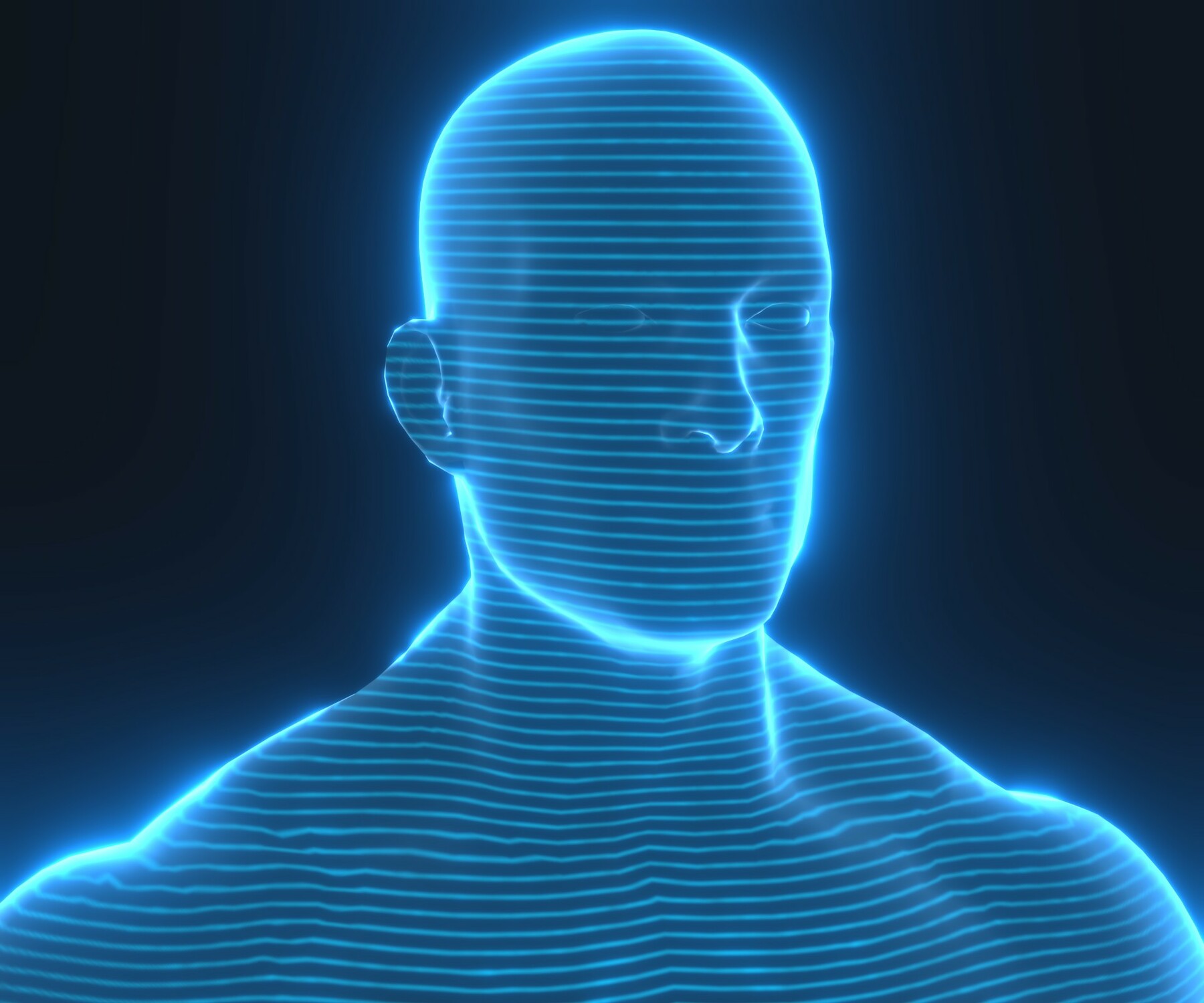 ArtStation Human Hologram Male 3D Model Game Assets