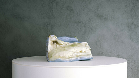 Camembert Cheese - wedge large [3d Scan Model: Food]